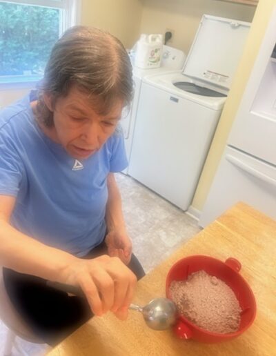 Having fun making brownies!