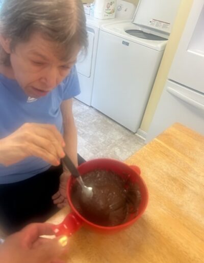 Having fun making brownies!