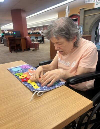 Enjoying some quiet time at the library!