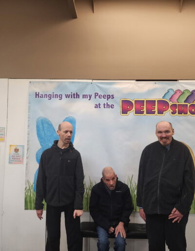 Having fun at the Peep Show!